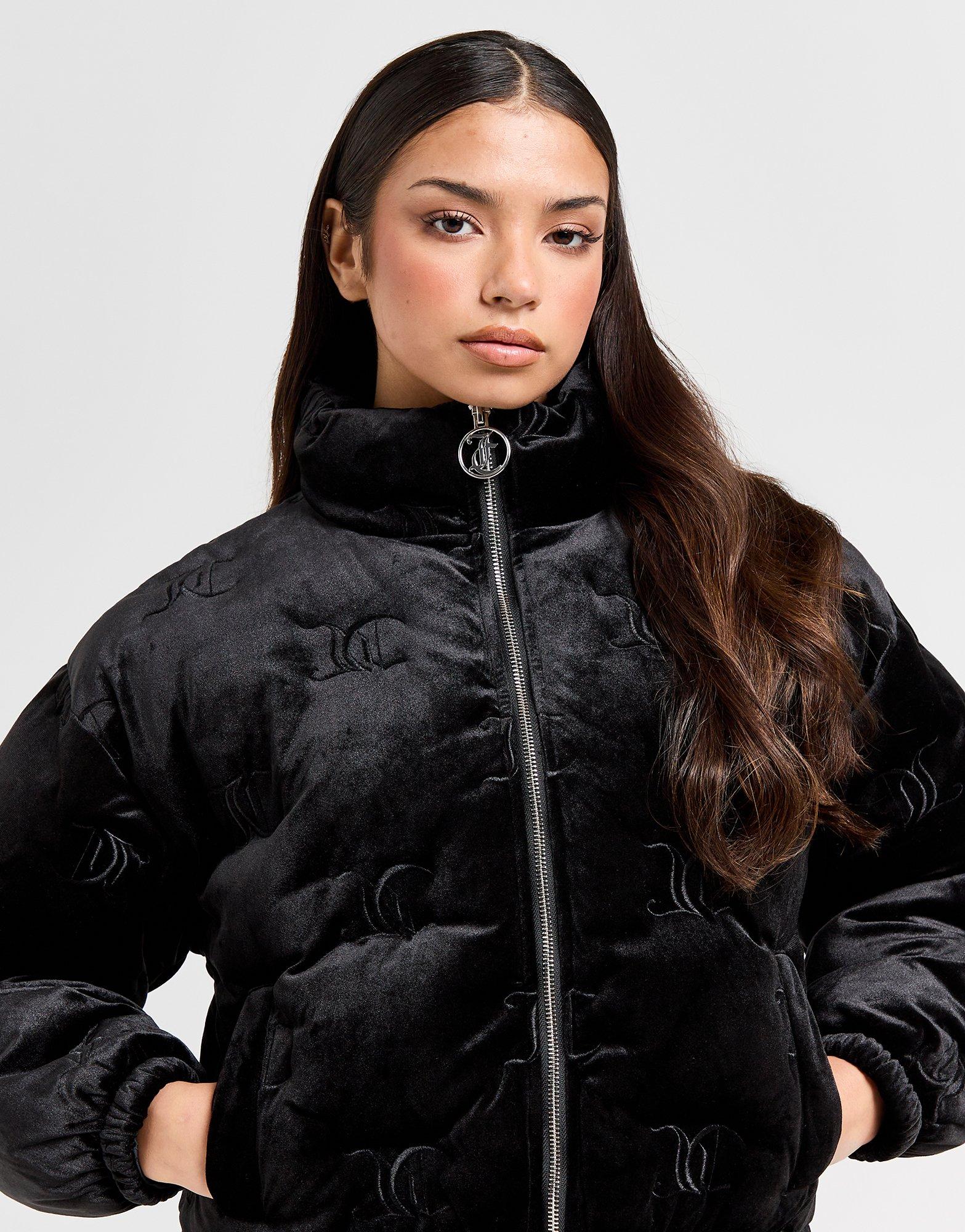 JUICY COUTURE All-Over-Print Velours Padded Jacke