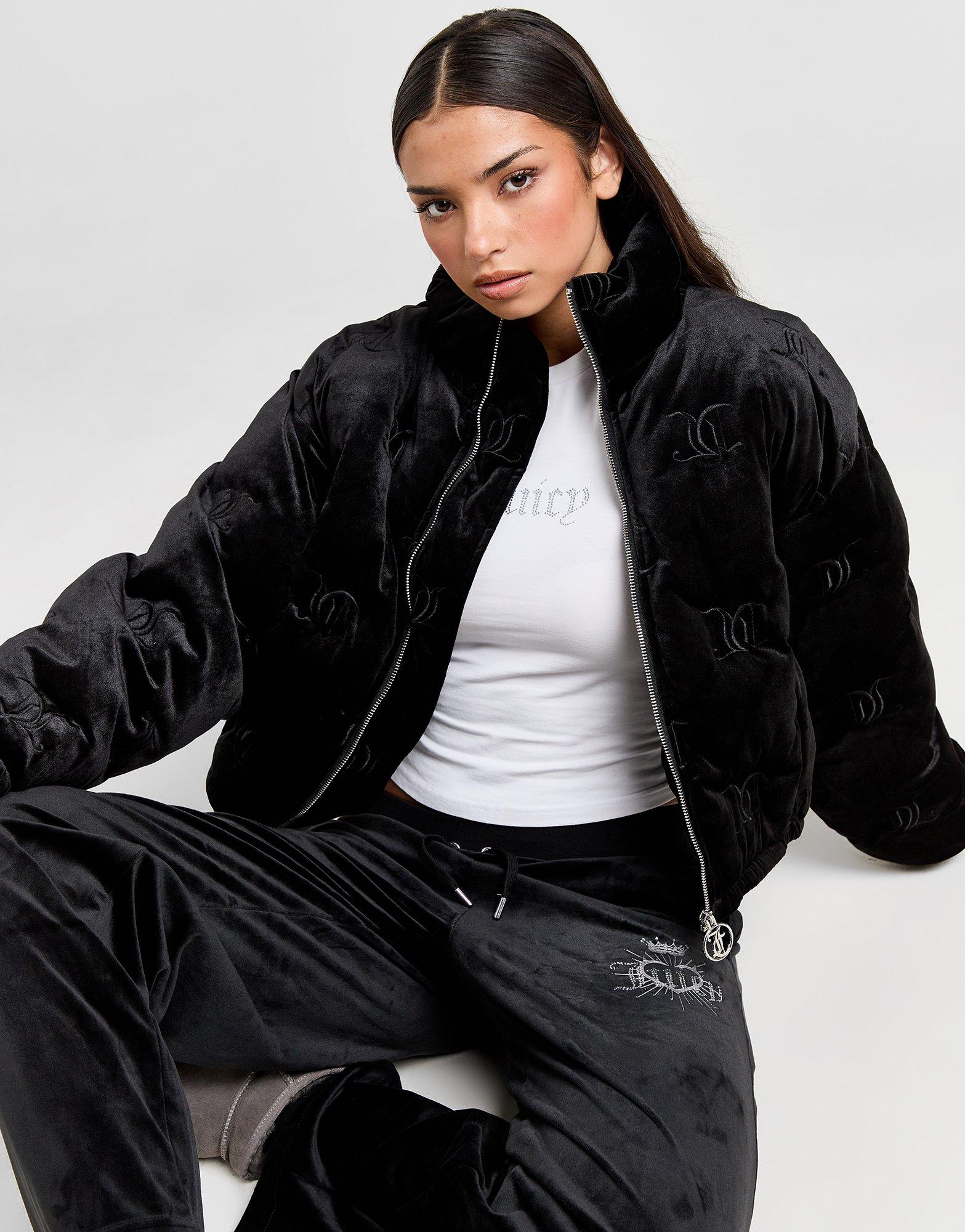 JUICY COUTURE All-Over-Print Velours Padded Jacke