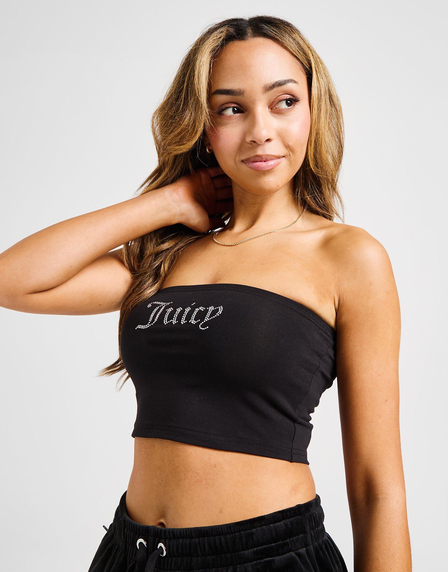 JUICY COUTURE Diamante Logo Bandeau Top