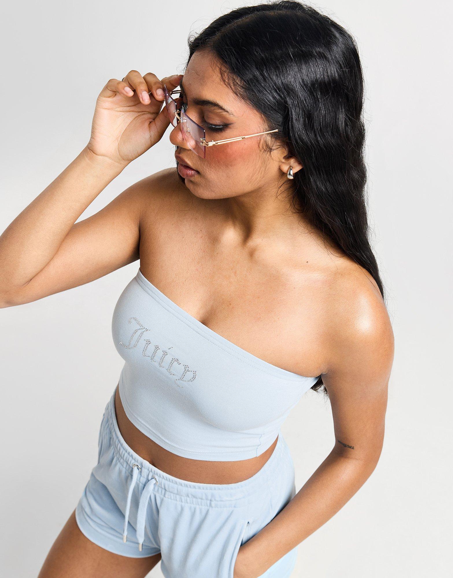 JUICY COUTURE Diamante Logo Bandeau Top