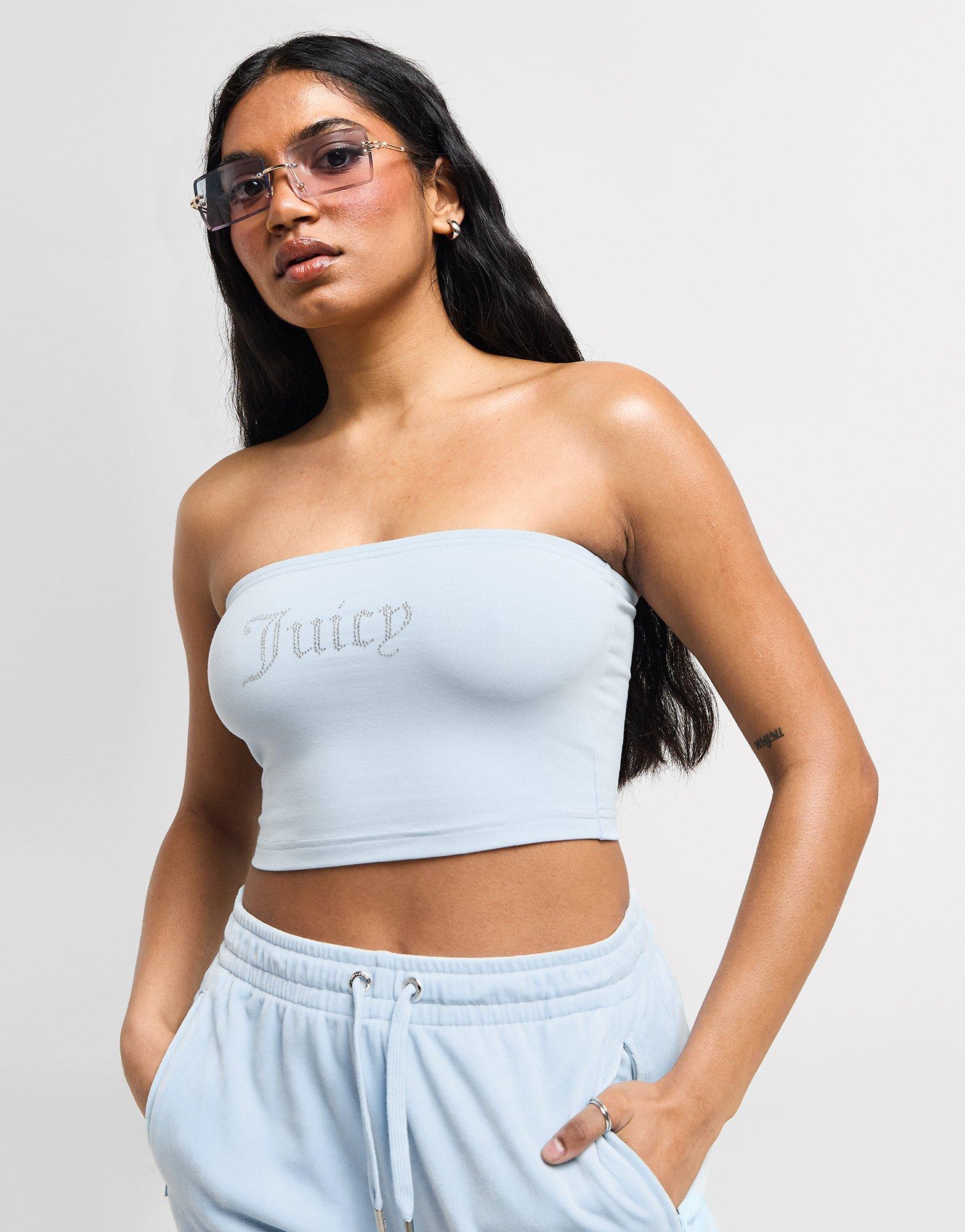JUICY COUTURE Diamante Logo Bandeau Top