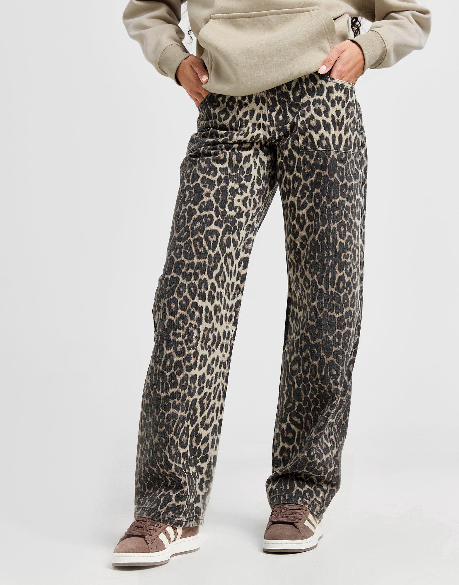 Unlike Humans Mid Rise Leopard Jeans