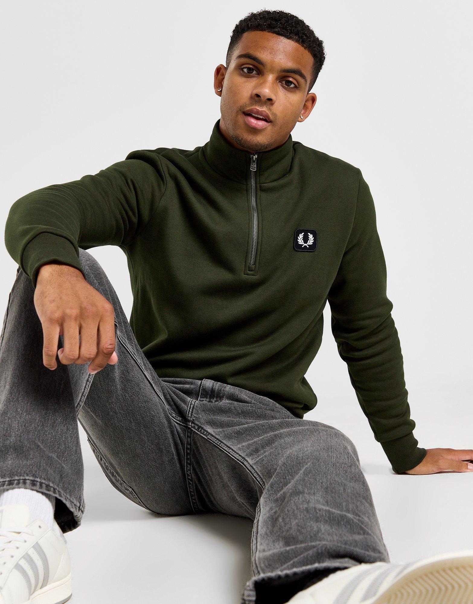 Fred Perry Badge Half Zip Sweatshirt