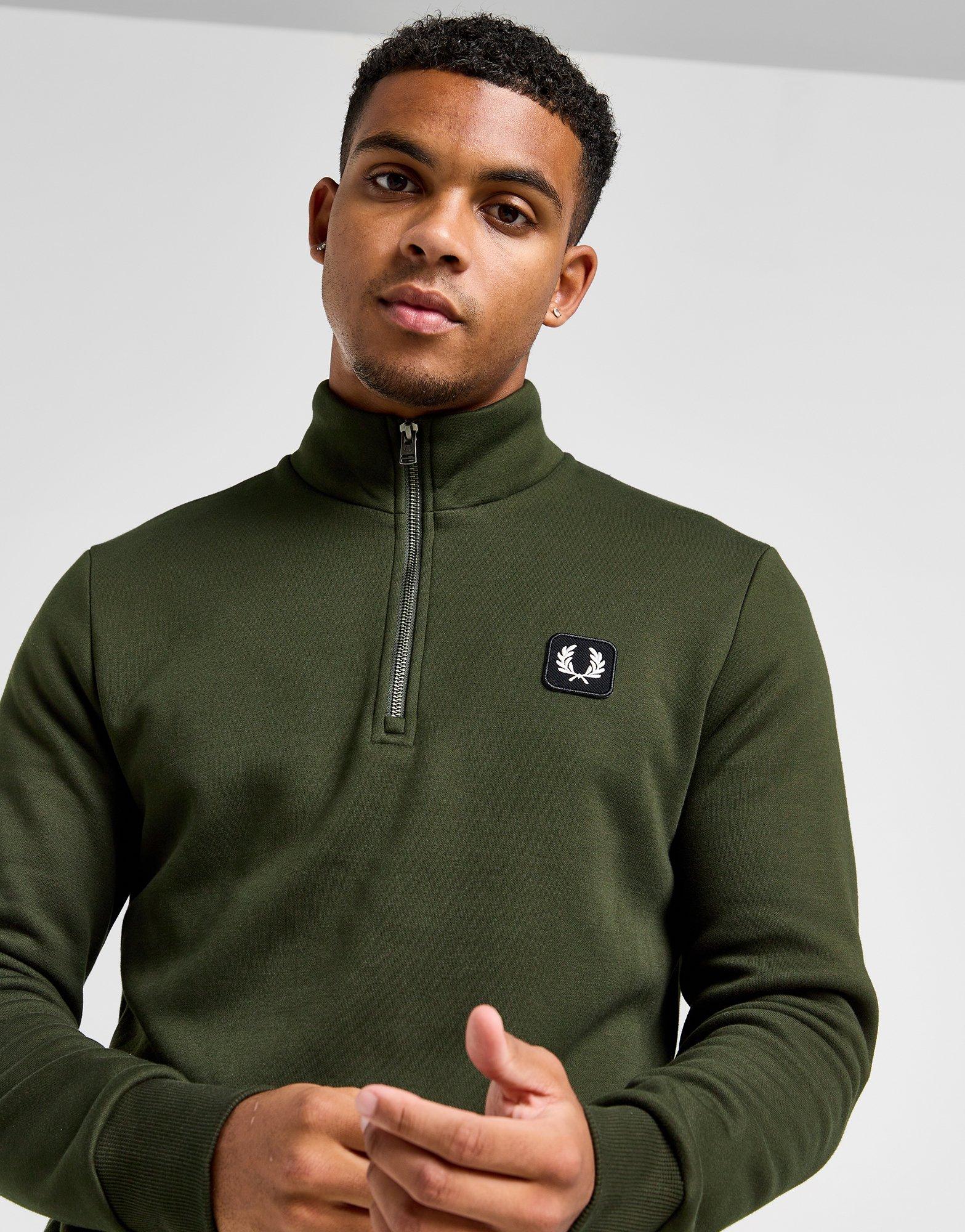 Fred Perry Badge Half Zip Sweatshirt