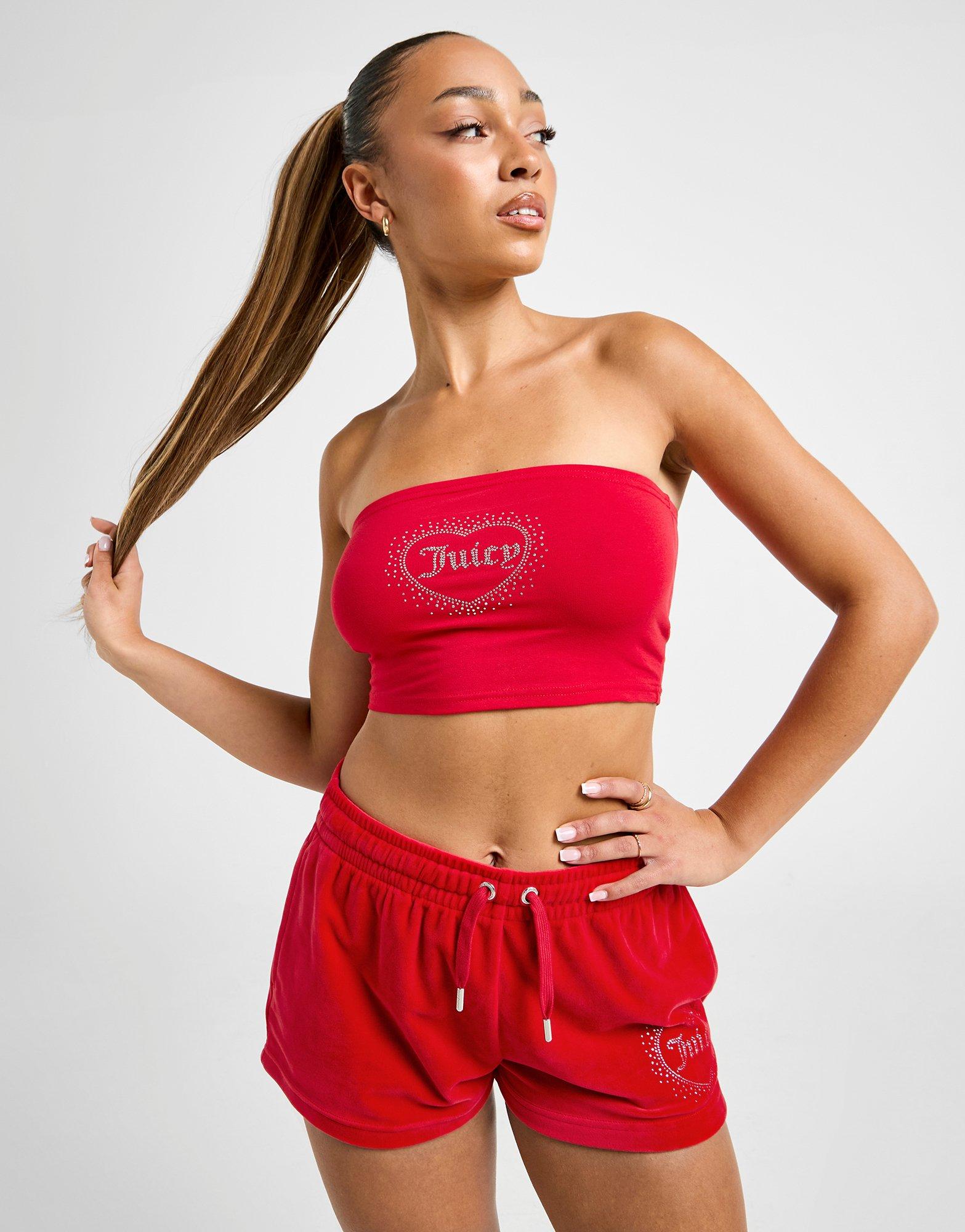 JUICY COUTURE Diamante Heart Logo Bandeau Top JUICY COUTURE Diamante Heart Logo Bandeau Top