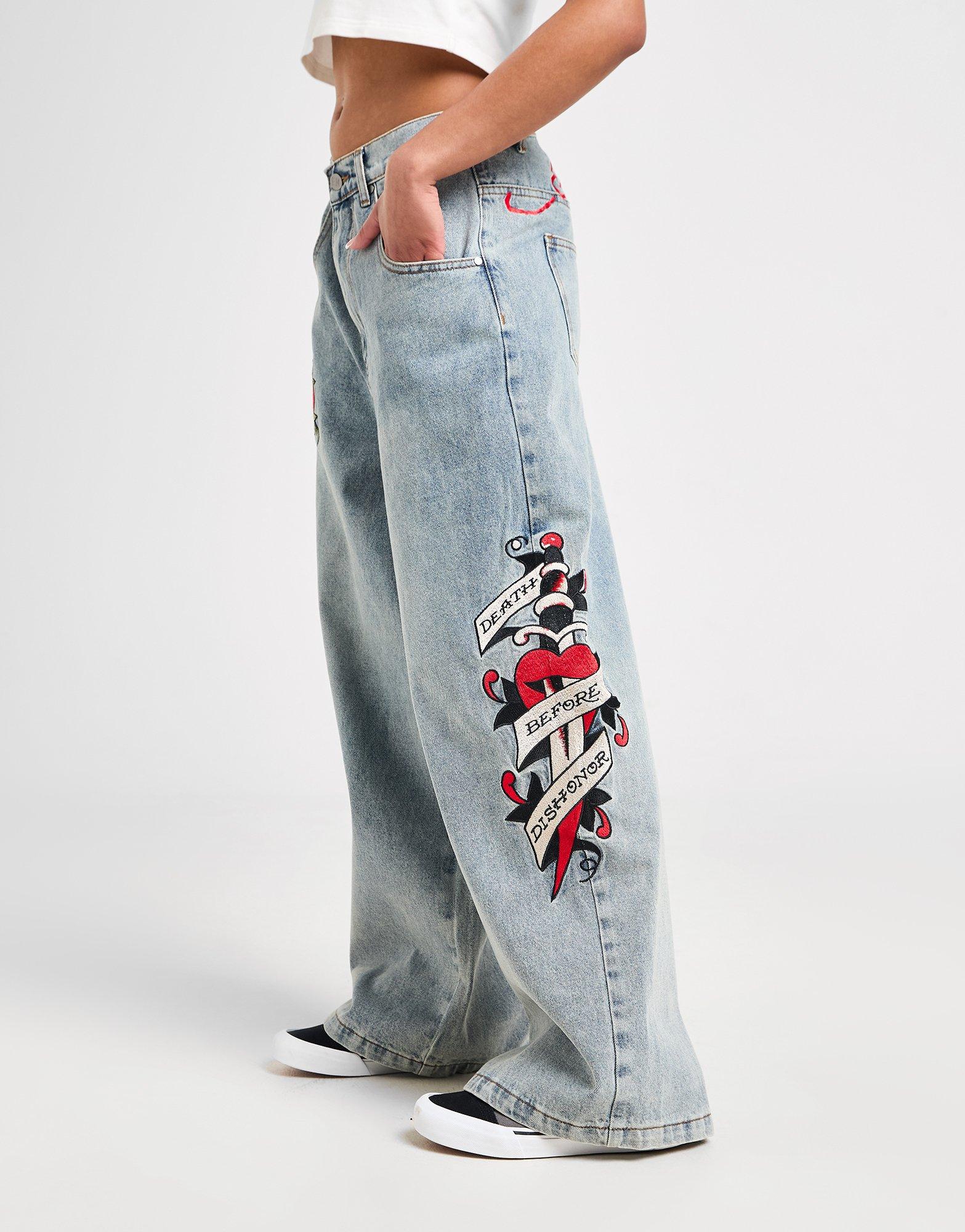 Ed Hardy Dagger Wide Jeans