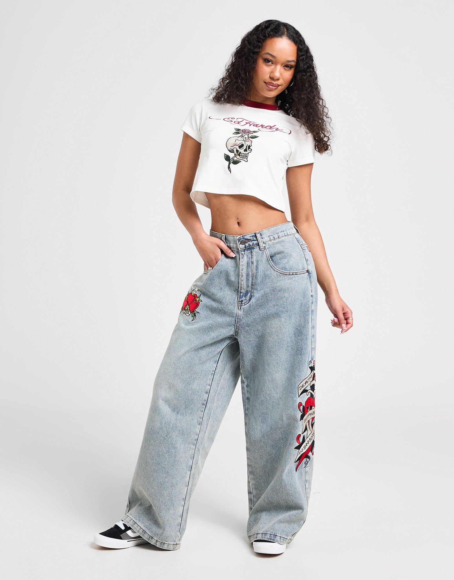 Ed Hardy Dagger Wide Jeans