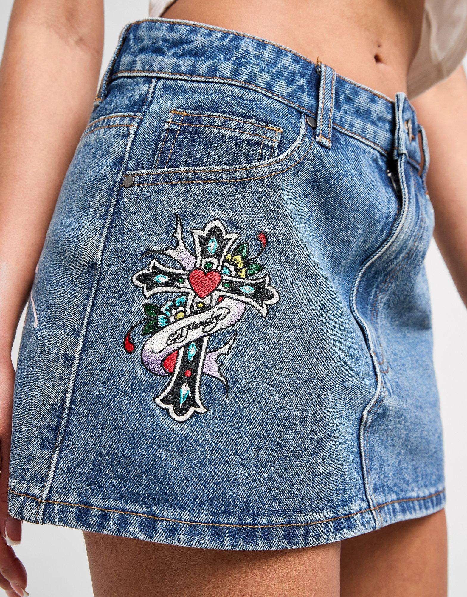 Ed Hardy Cross Denim Minirock Ed Hardy Cross Denim Minirock