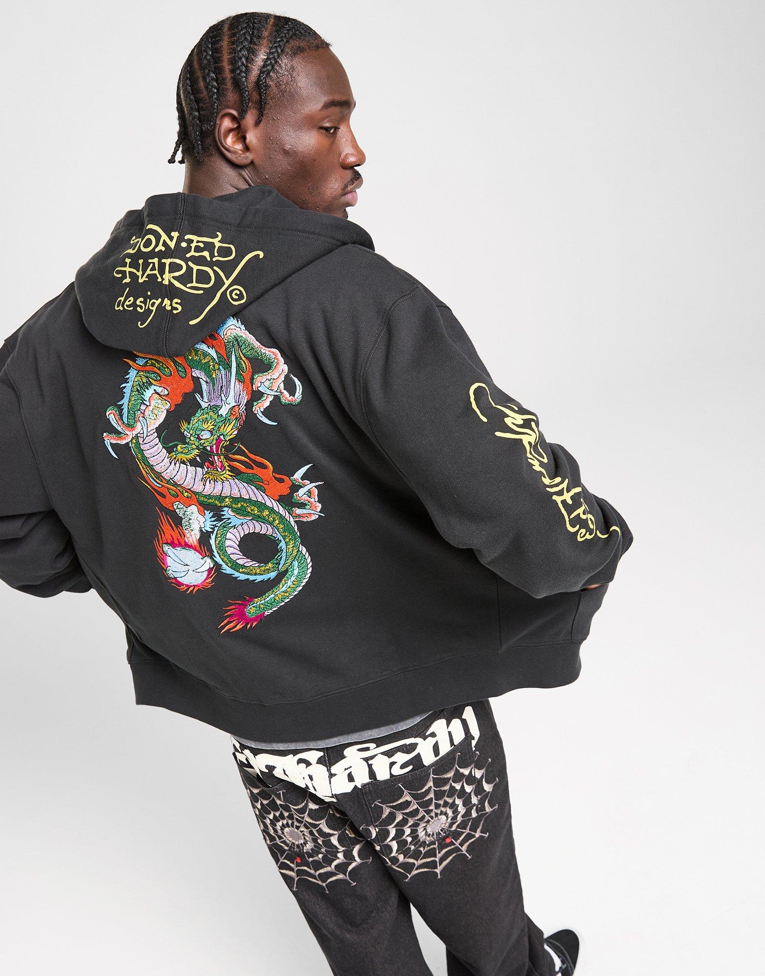 Ed Hardy Back Dragon Full Zip Hoodie