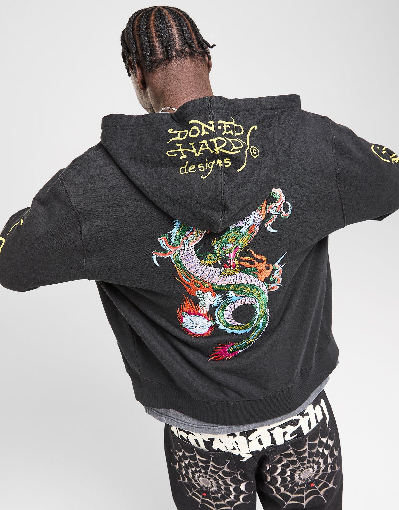 Ed Hardy Back Dragon Full Zip Hoodie