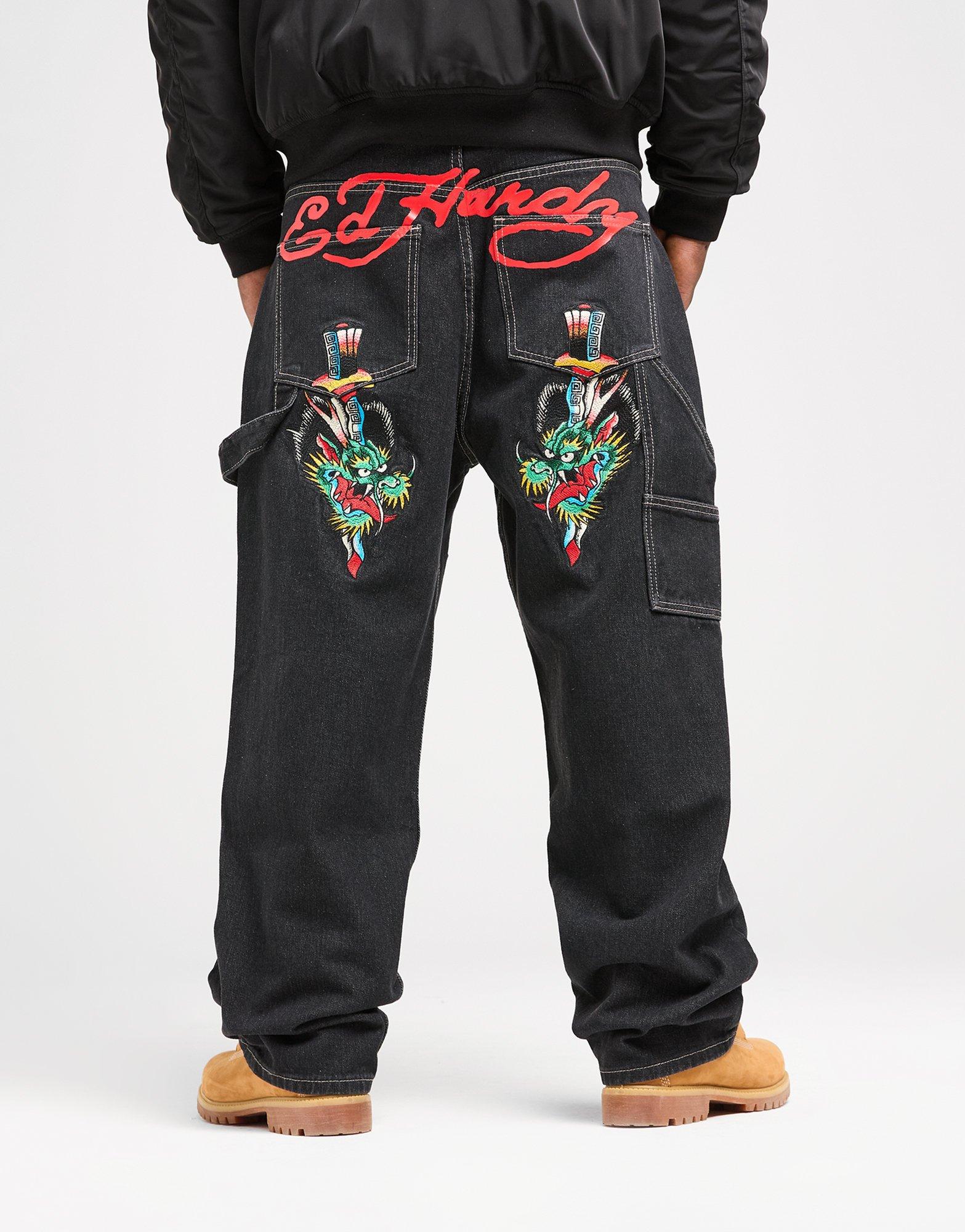 Ed Hardy Double Knee Dragon Jeans