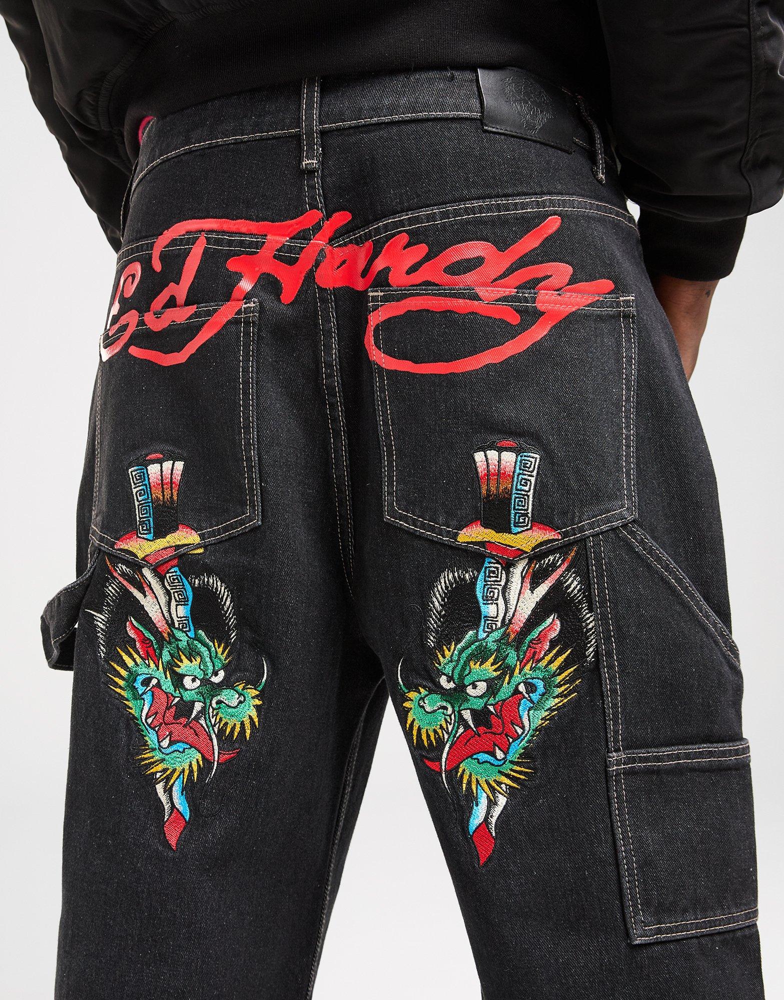 Ed Hardy Double Knee Dragon Jeans