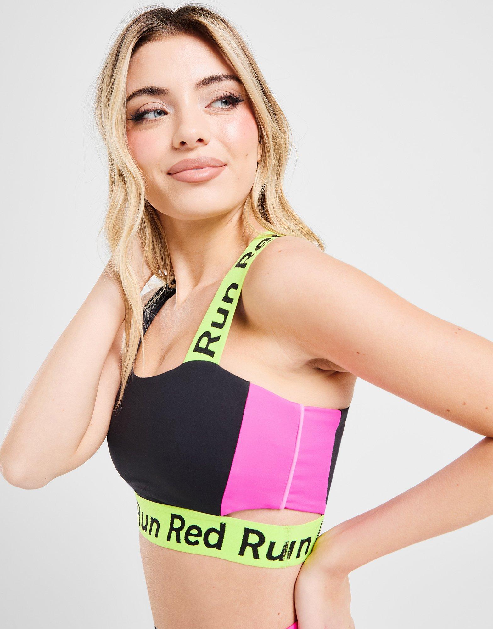 Red Run Activewear Twin Flame Asymmetric Sports Bra