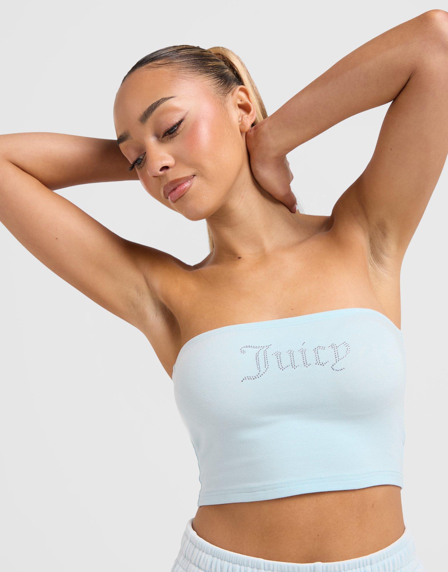 JUICY COUTURE Diamante Logo Bandeau Top