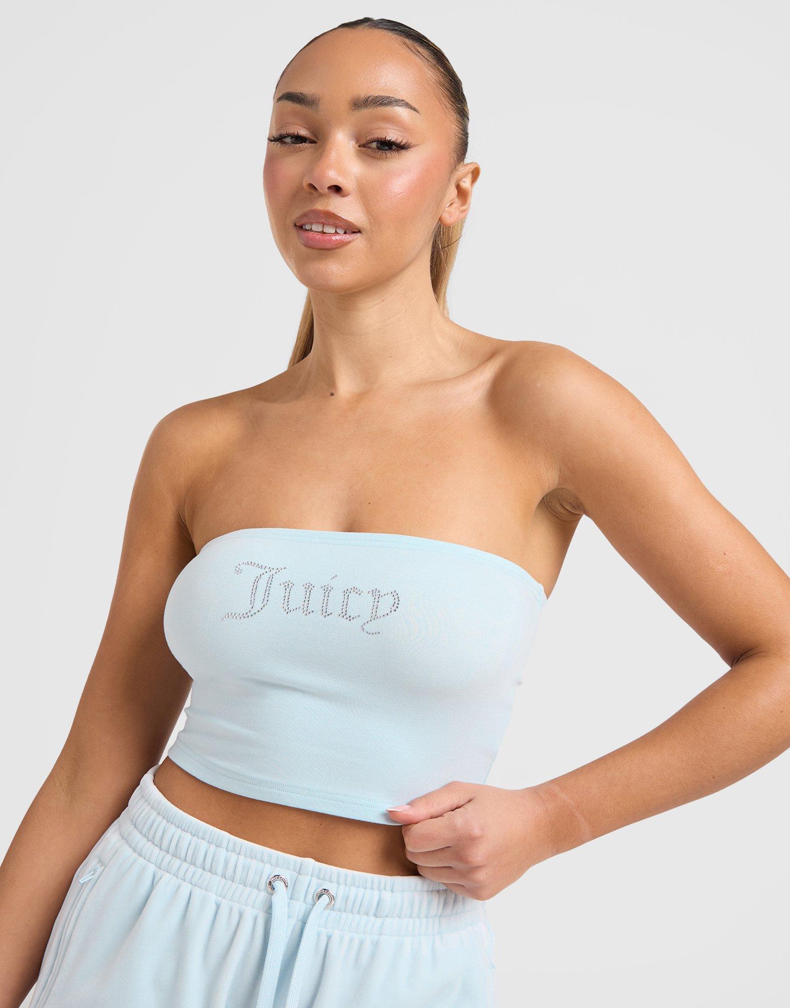 JUICY COUTURE Diamante Logo Bandeau Top
