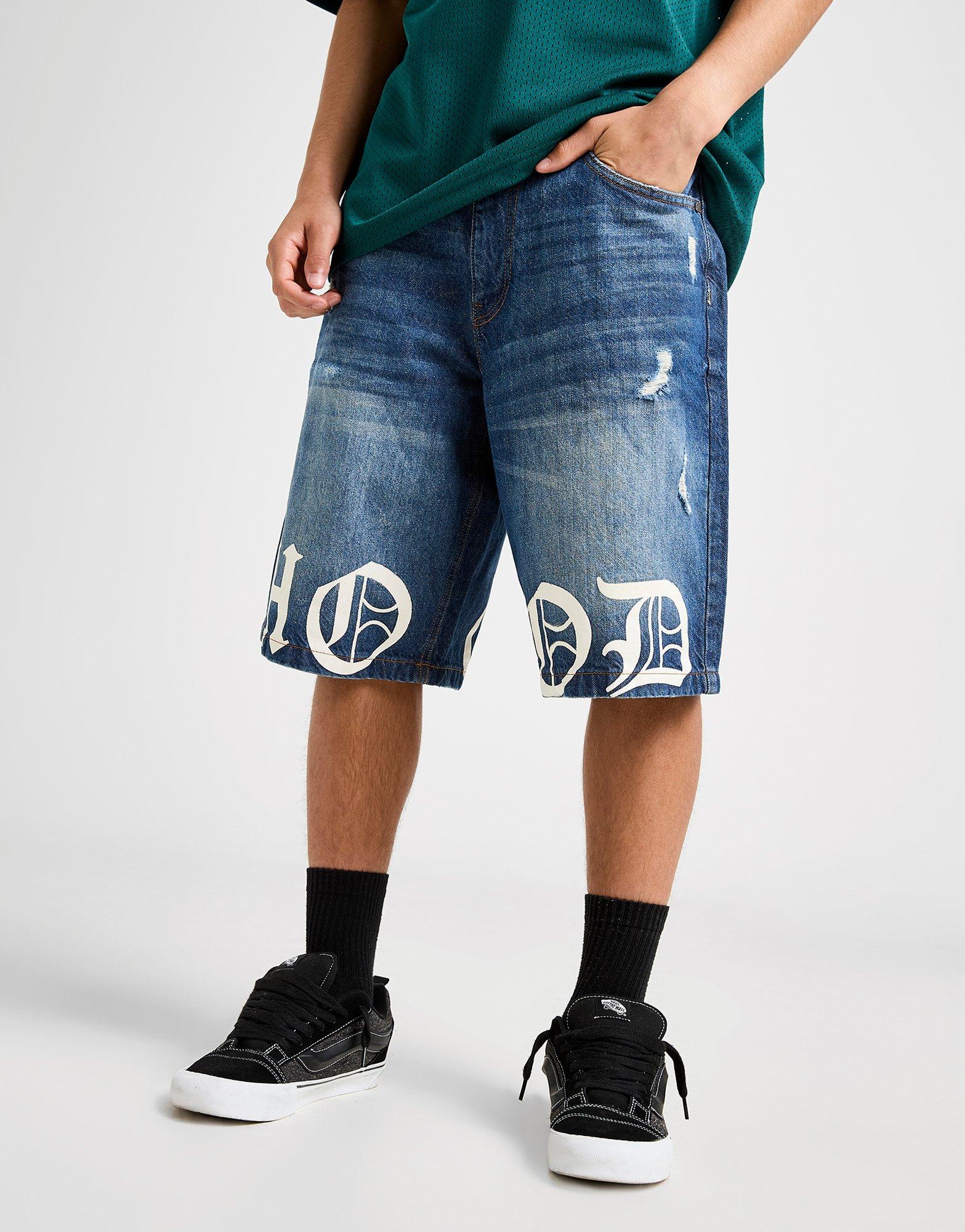 Hoodrich Hem Print Denim Shorts