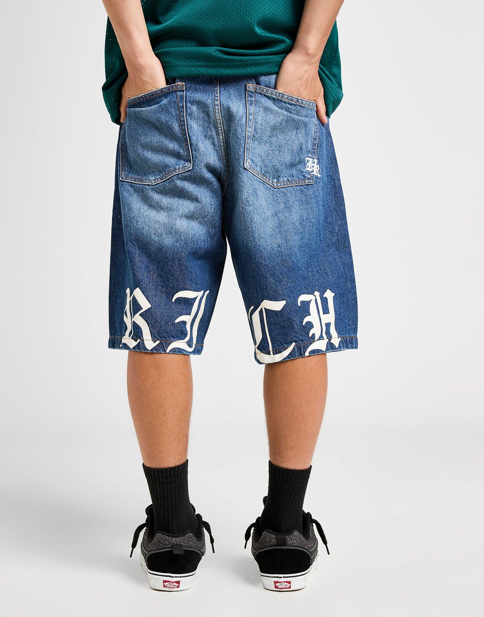 Hoodrich Hem Print Denim Shorts