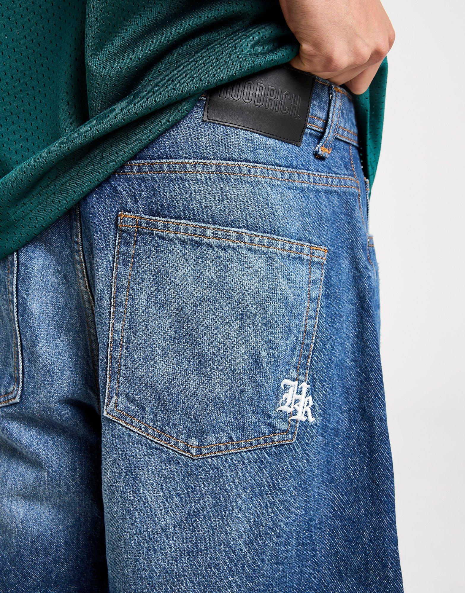 Hoodrich Hem Print Denim Shorts