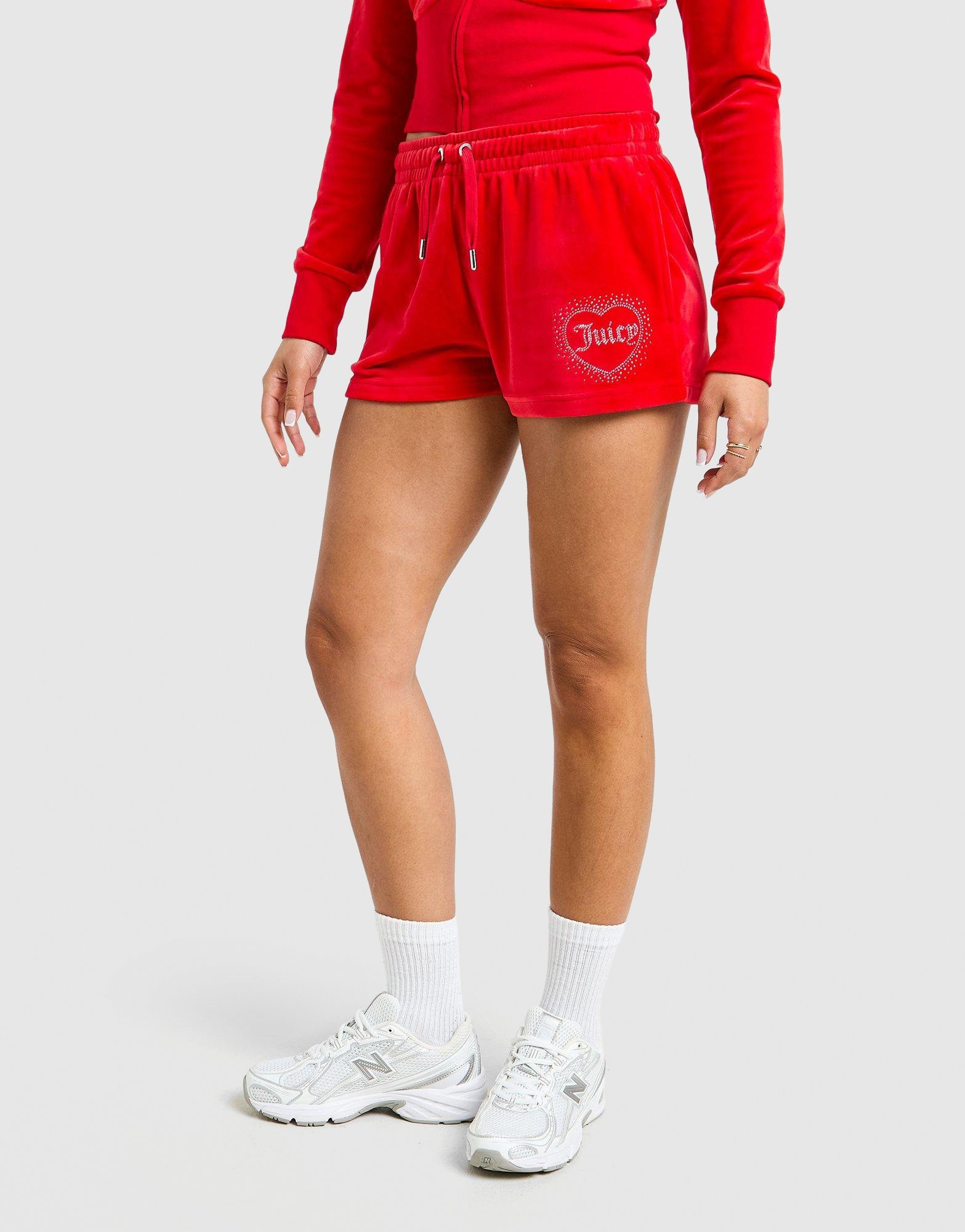 JUICY COUTURE Diamante Heart Logo Shorts Damen