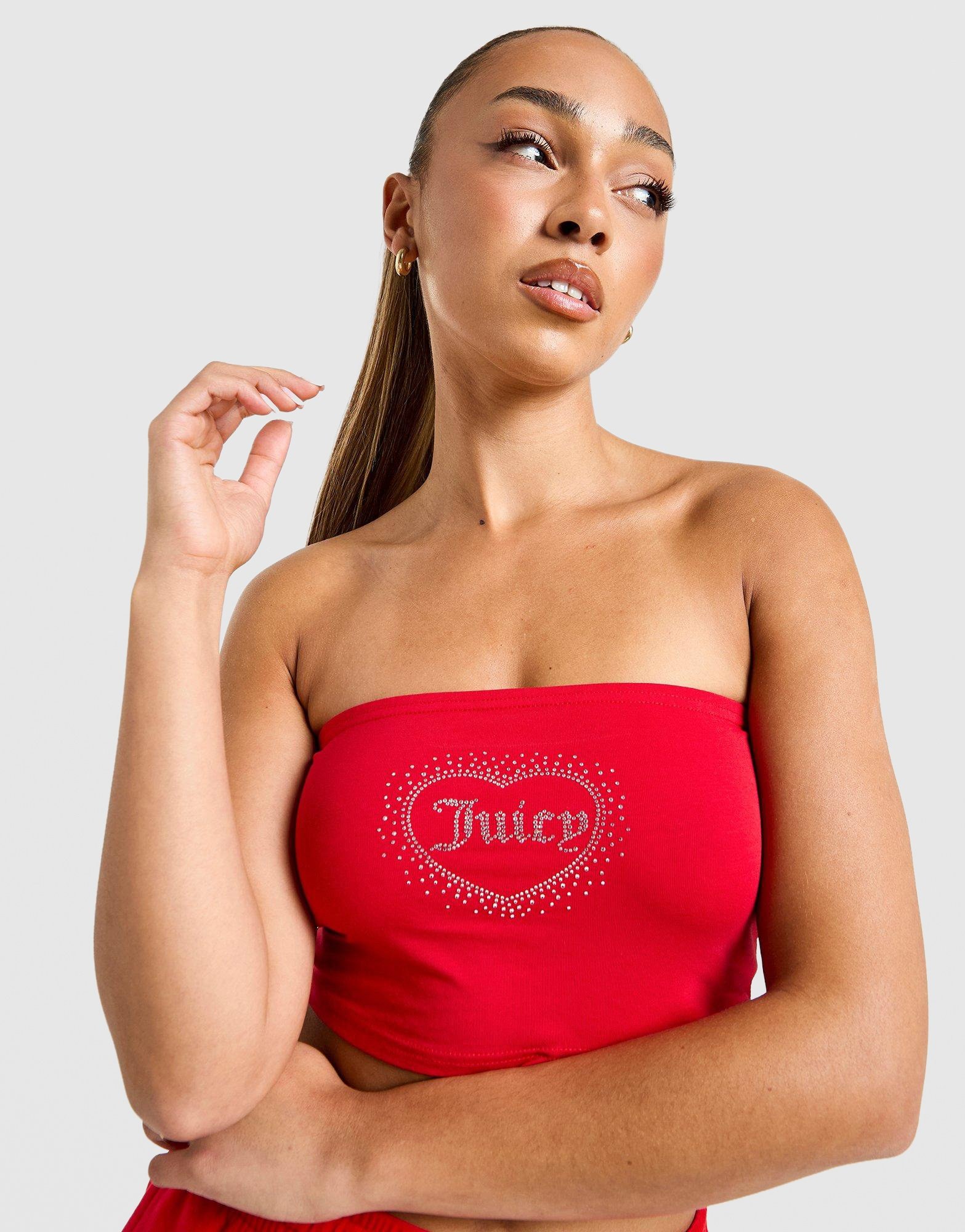 JUICY COUTURE Diamante Heart Logo Bandeau Top