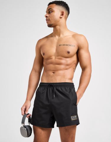 EA7 Emporio Armani Gold Badge Badeshorts