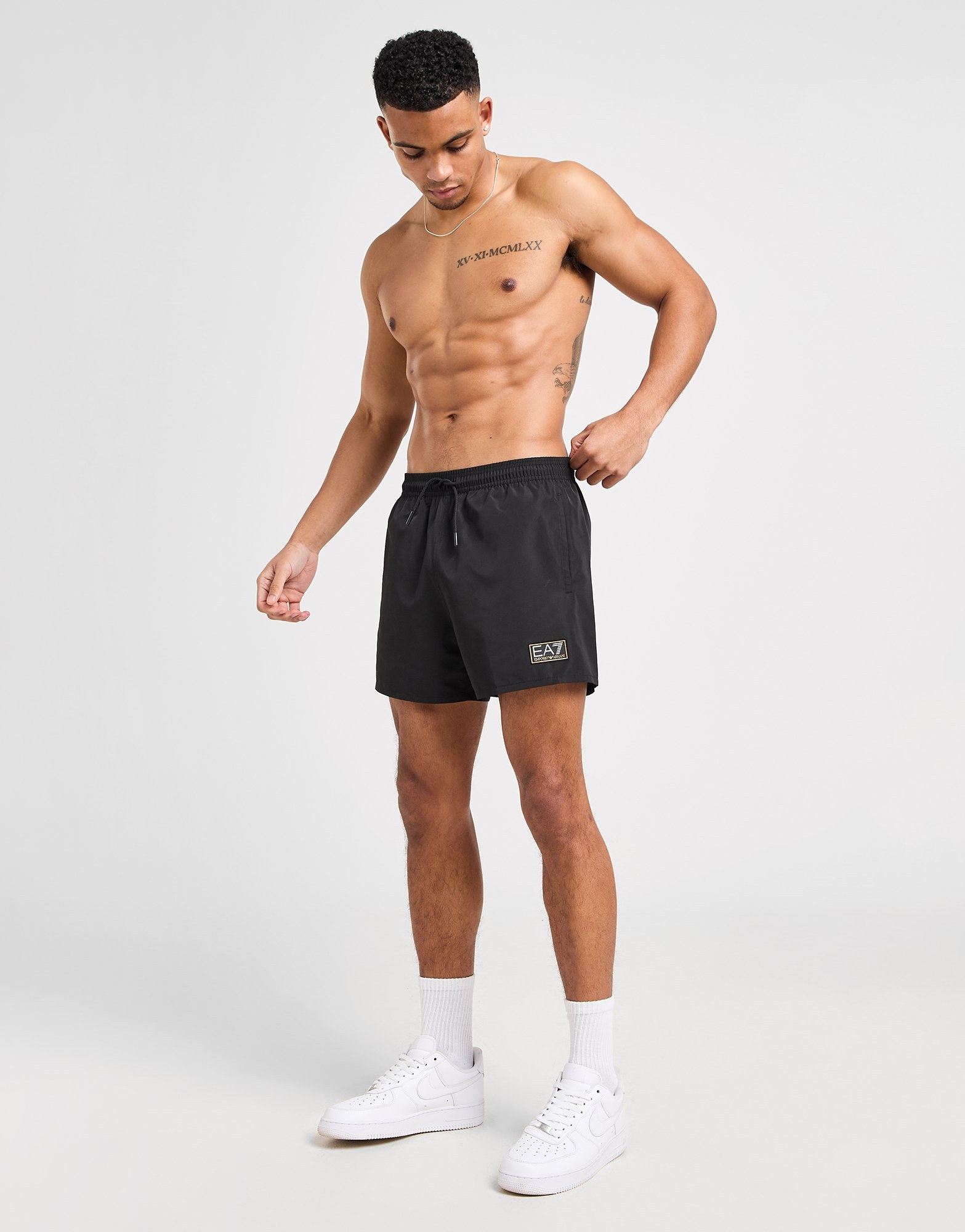 EA7 Emporio Armani Gold Badge Badeshorts