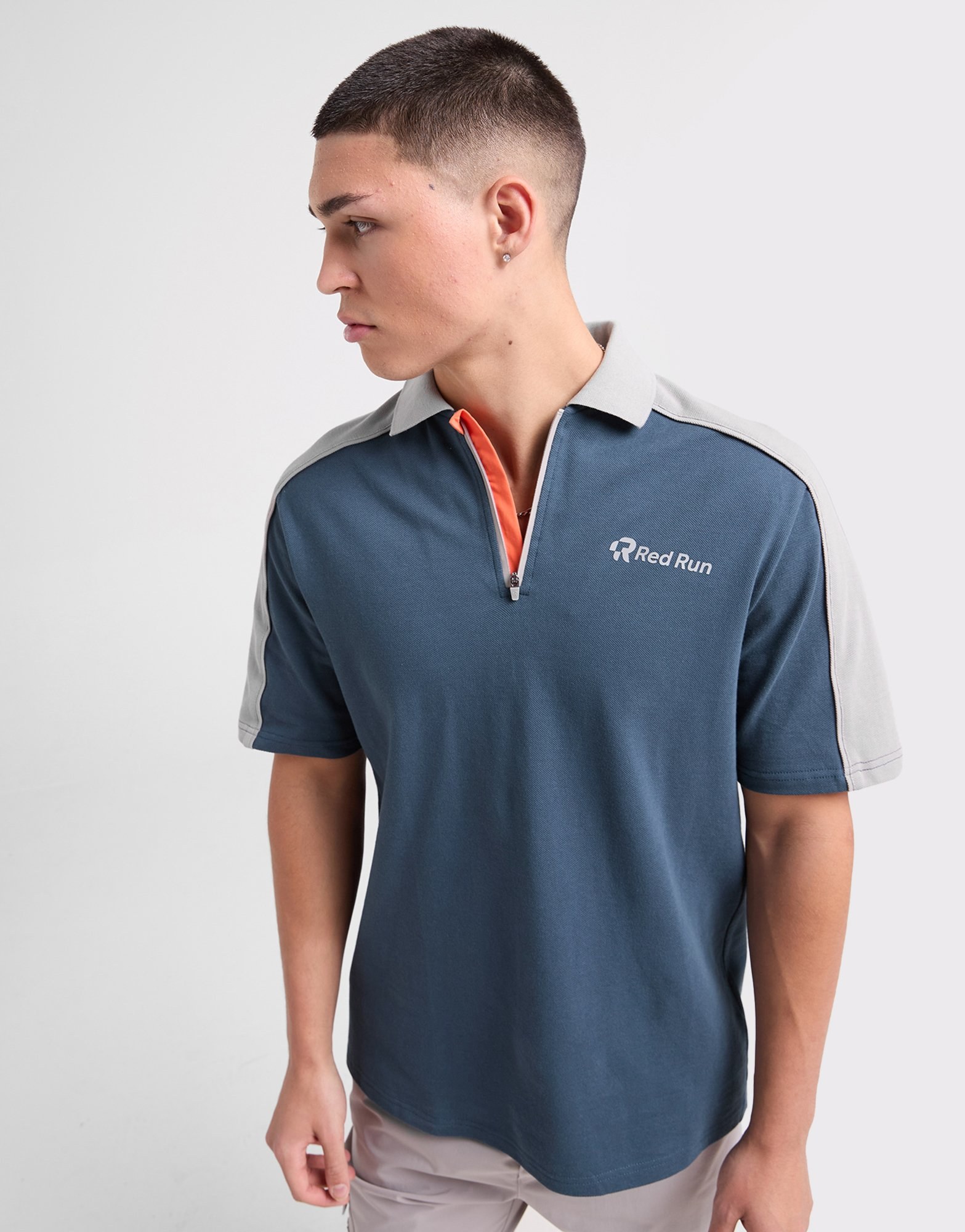 Red Run Activewear Zip Poloshirt