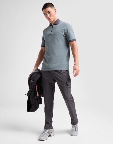 Red Run Activewear Zip Polo Shirt