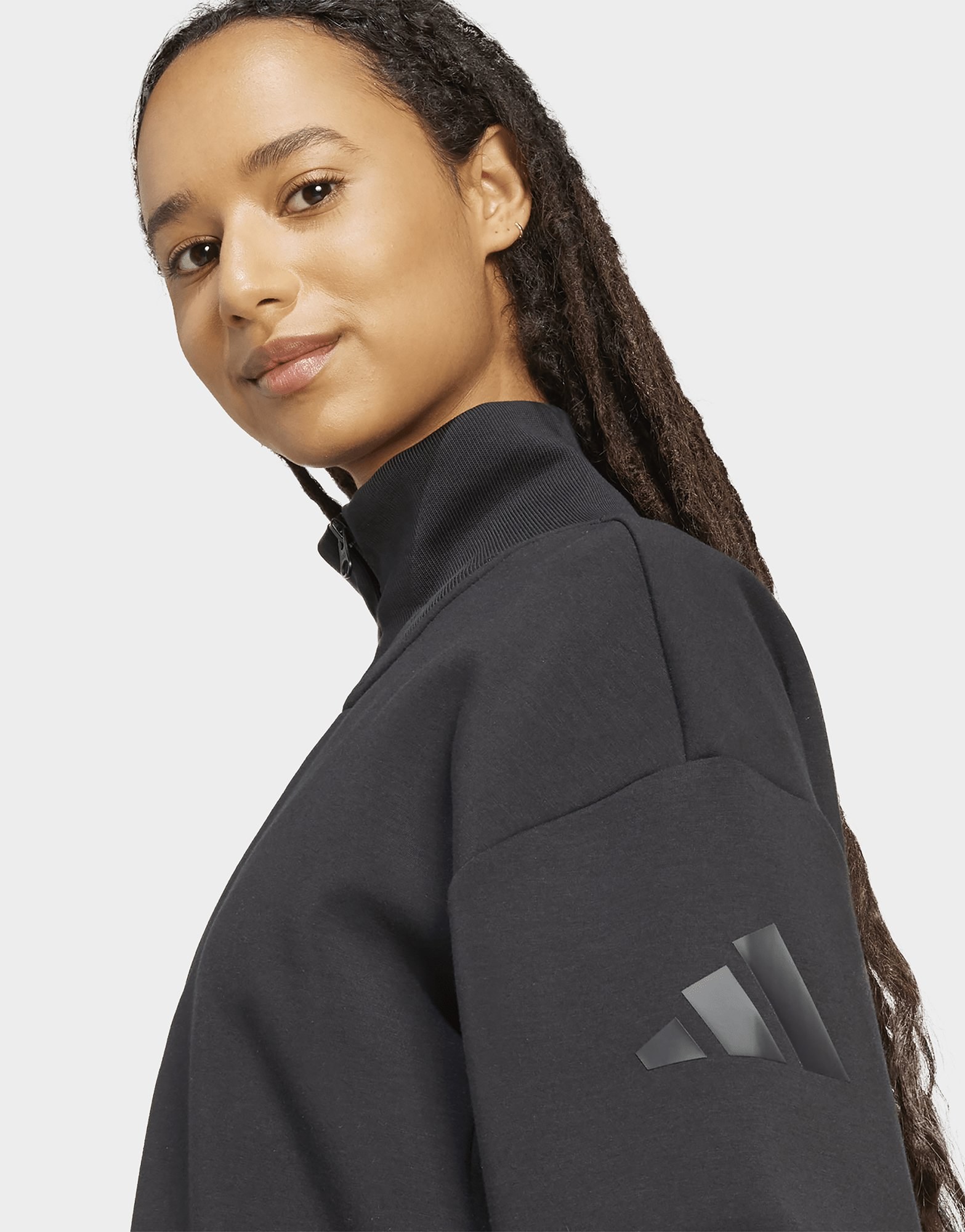 adidas Soft Lux Sweatshirt, Reißverschluss Bis Zur Brust