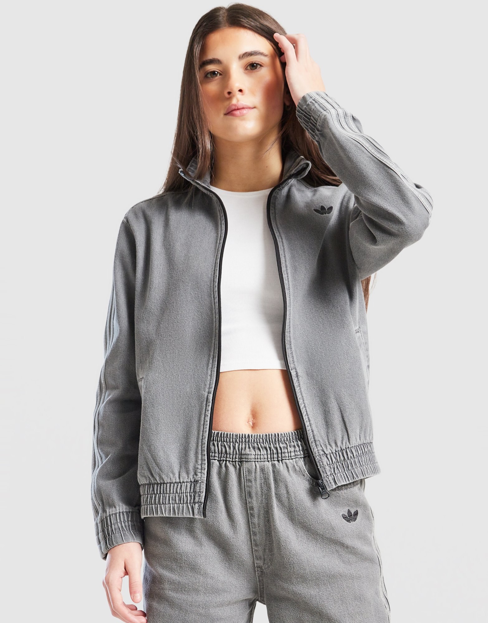 adidas Originals Girls' Denim Track Top Junior
