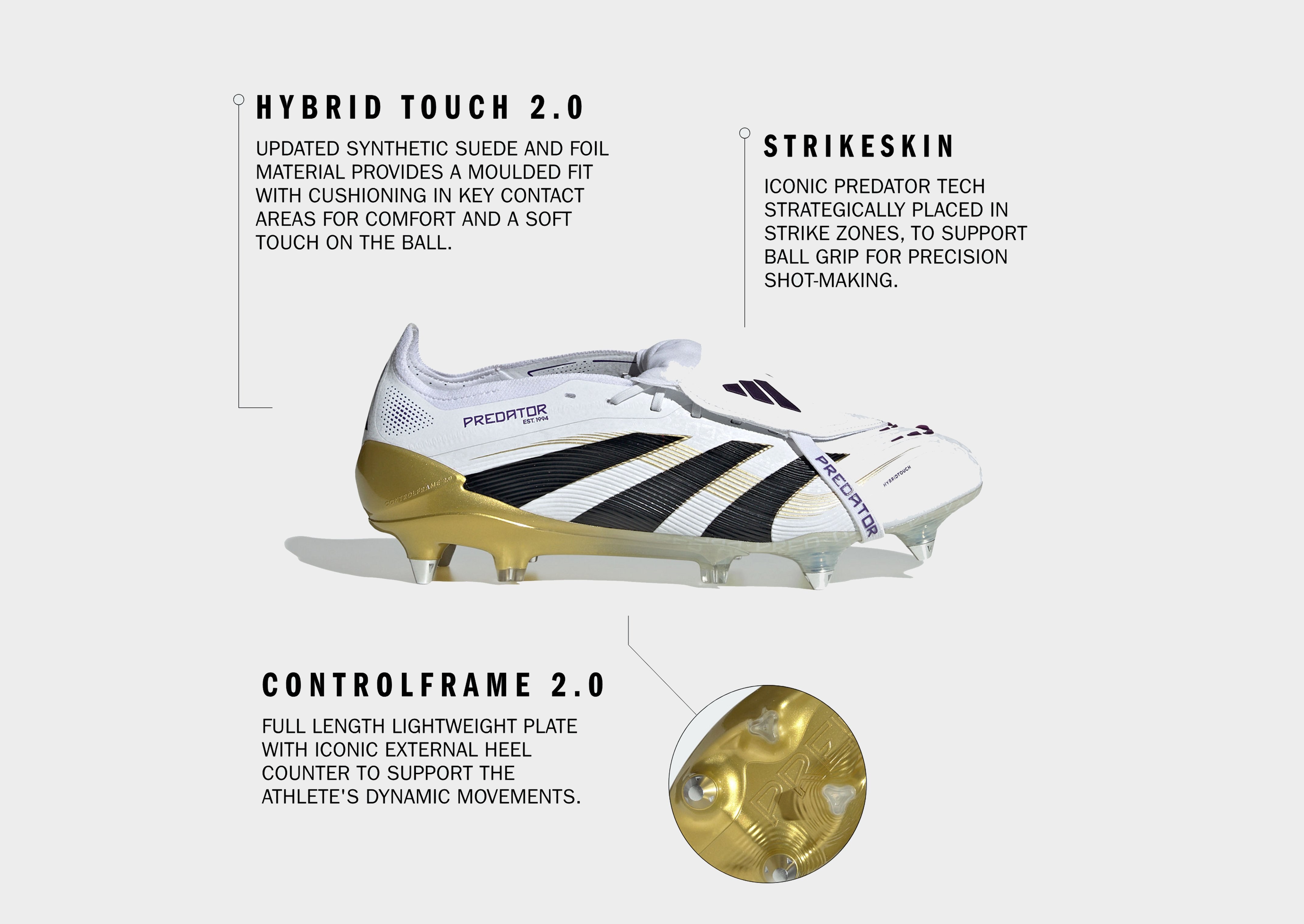 adidas Predator Elite Fußballschuh, Weiche Böden, Umschlagbare Zunge
