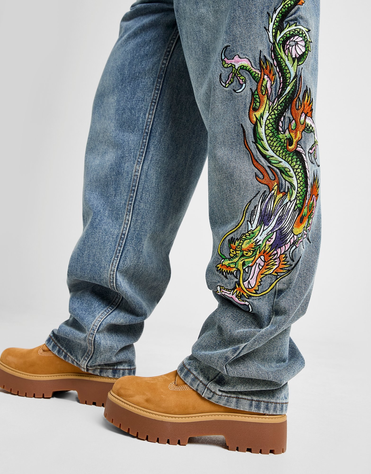 Ed Hardy Crawling Dragon Relaxed Jeans Damen