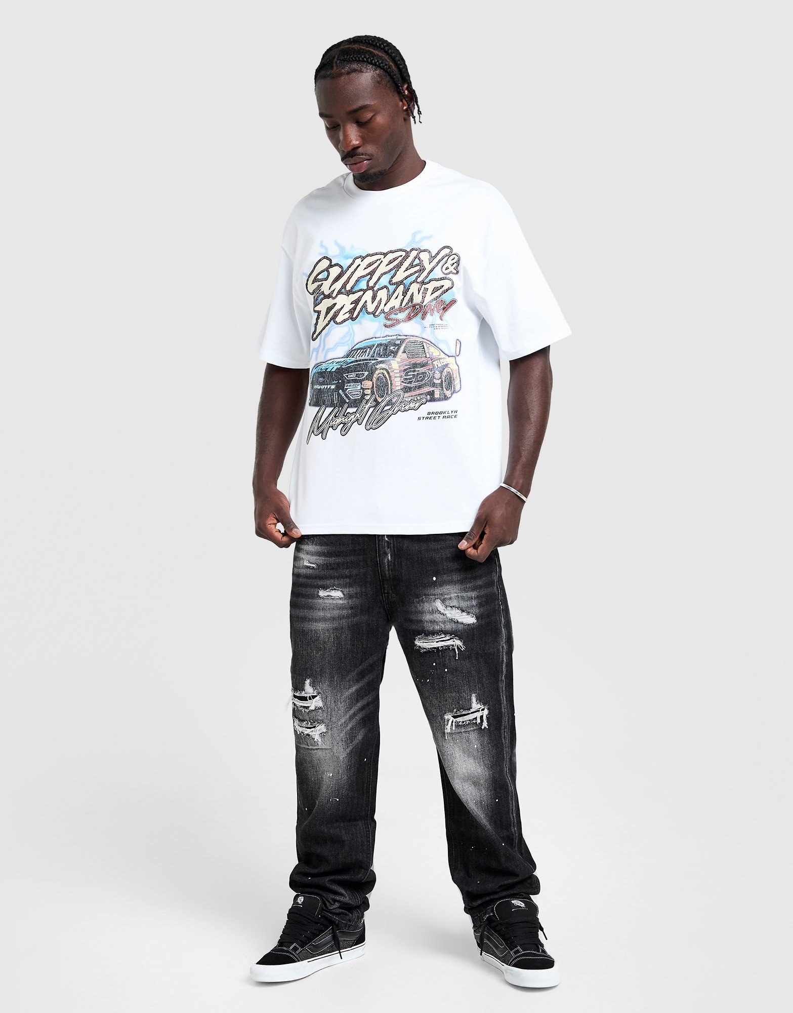 Supply & Demand Etch Relaxed Ripped Jeans