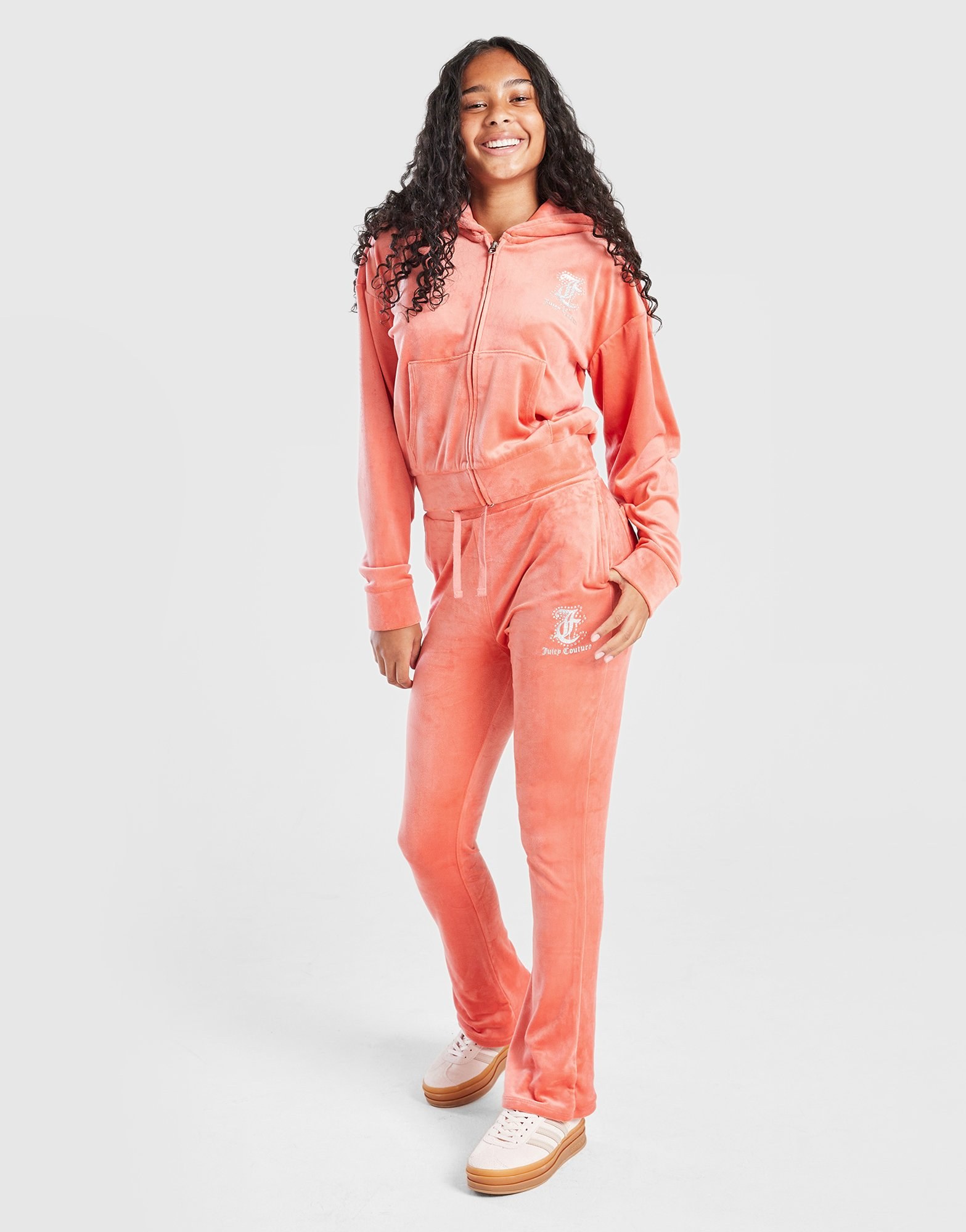 JUICY COUTURE Girls' Crop Full Zip Flare Trainingsanzug Kinder