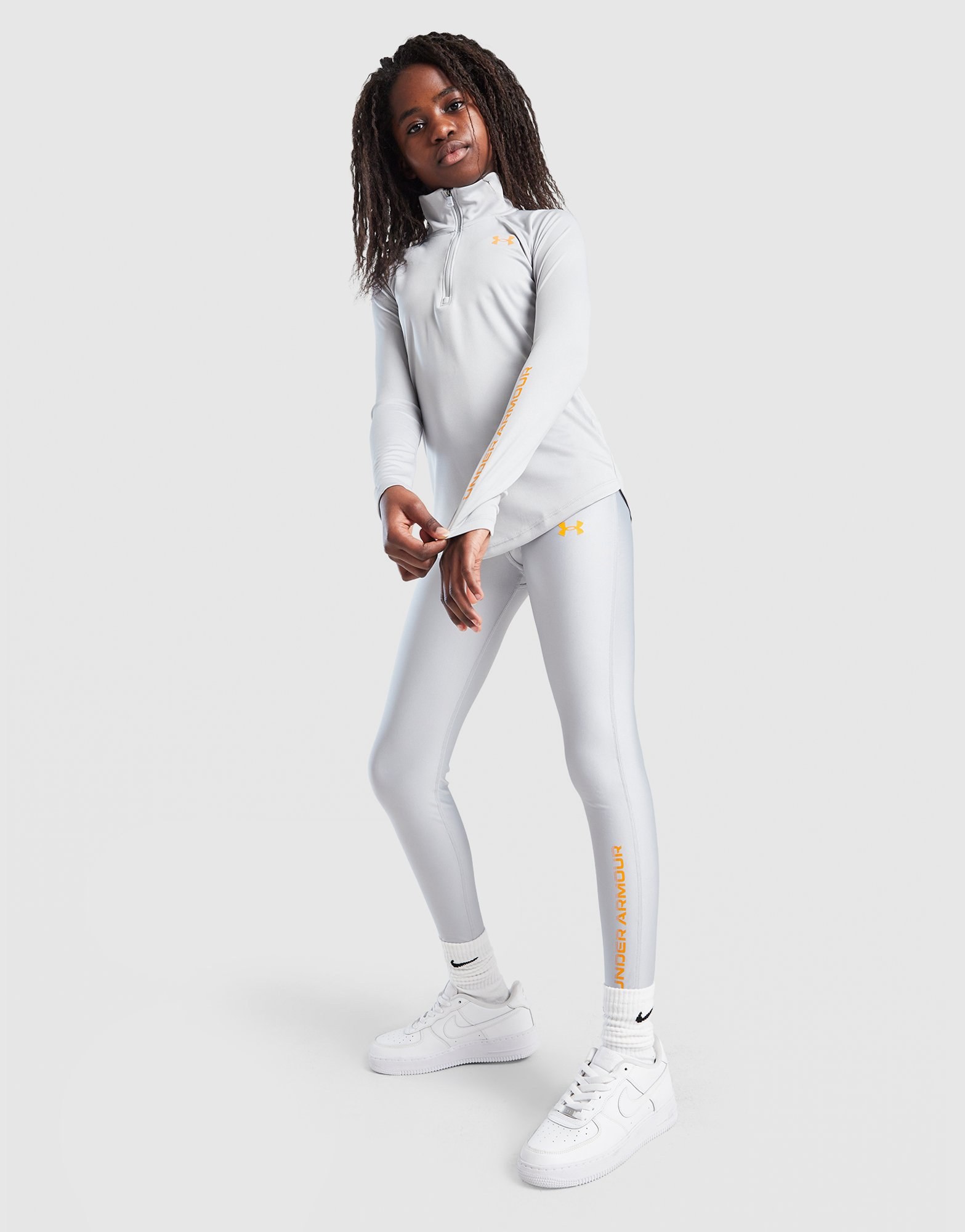 Under Armour Girls' Long Sleeve Wordmark Top Kinder