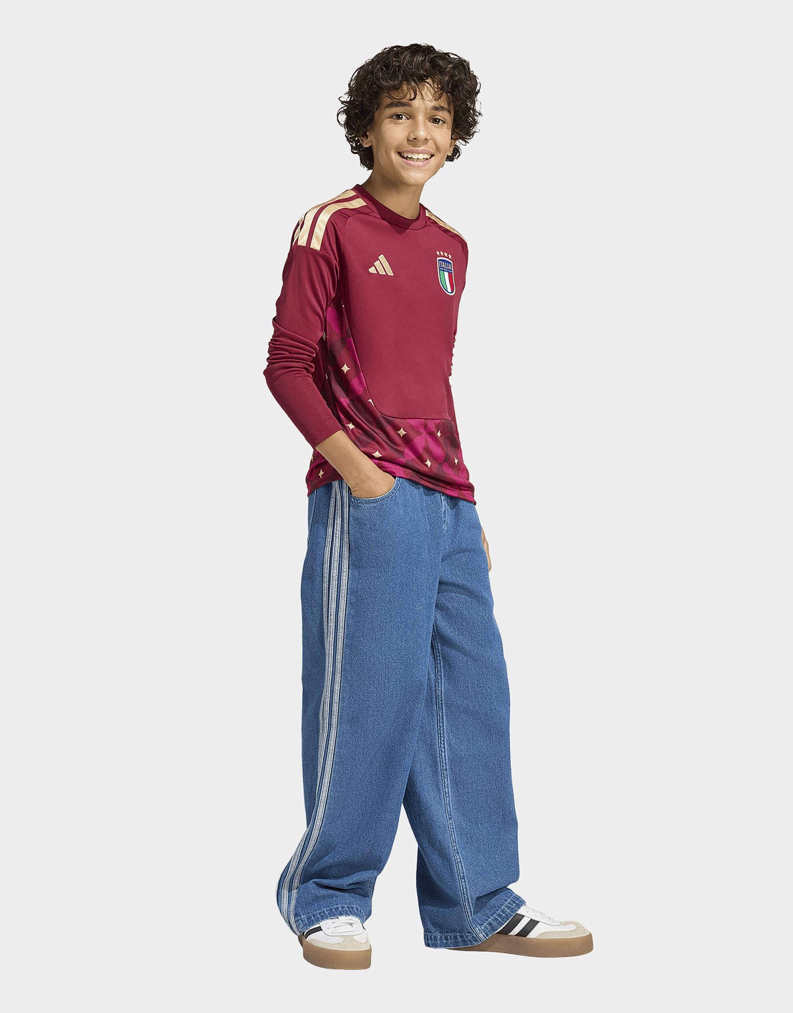 adidas Italien 26 Kids Torwart-heimtrikot, Langärmlig