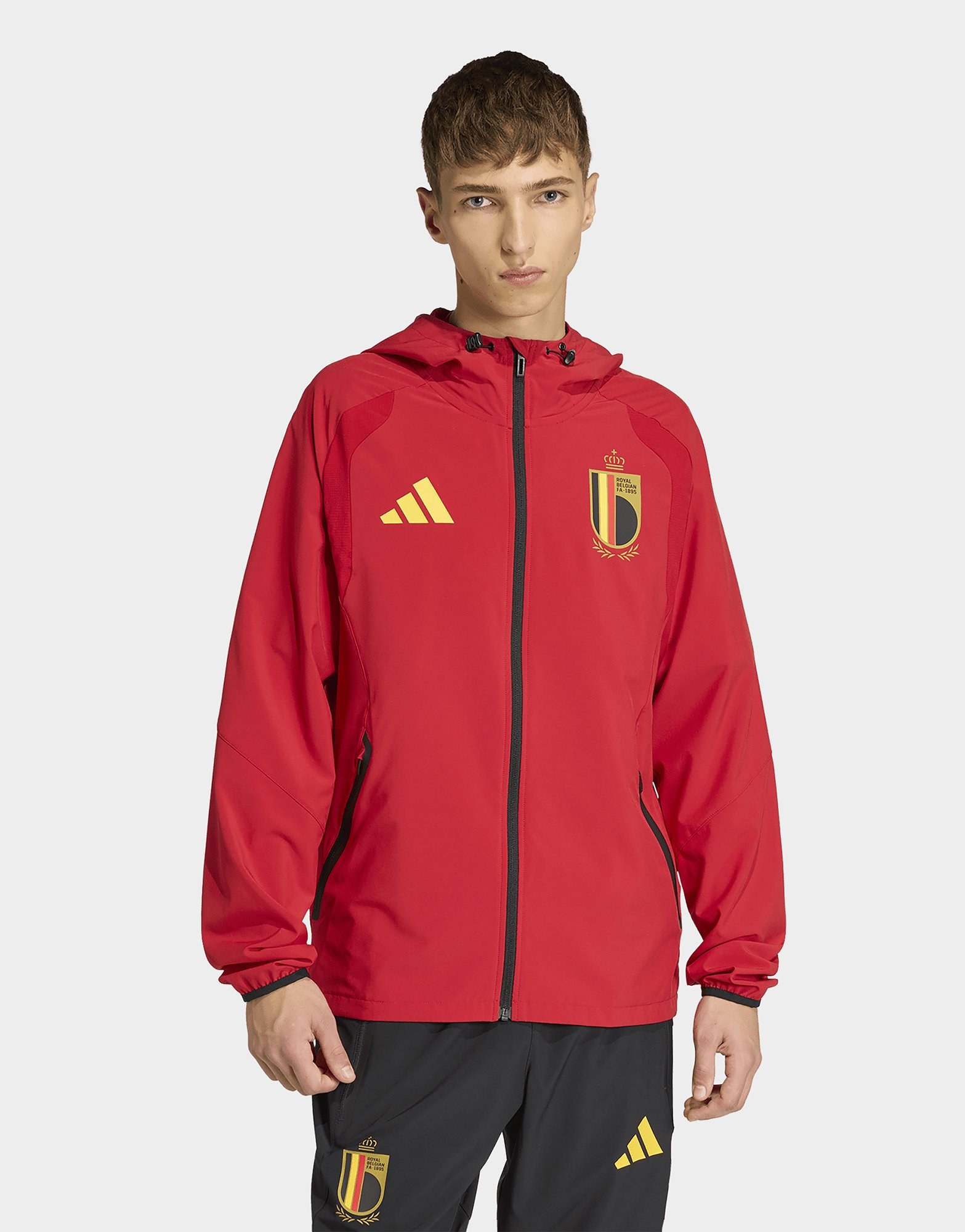 adidas Belgien Tiro Tech Windbreaker mit durchgehendem Reißverschluss