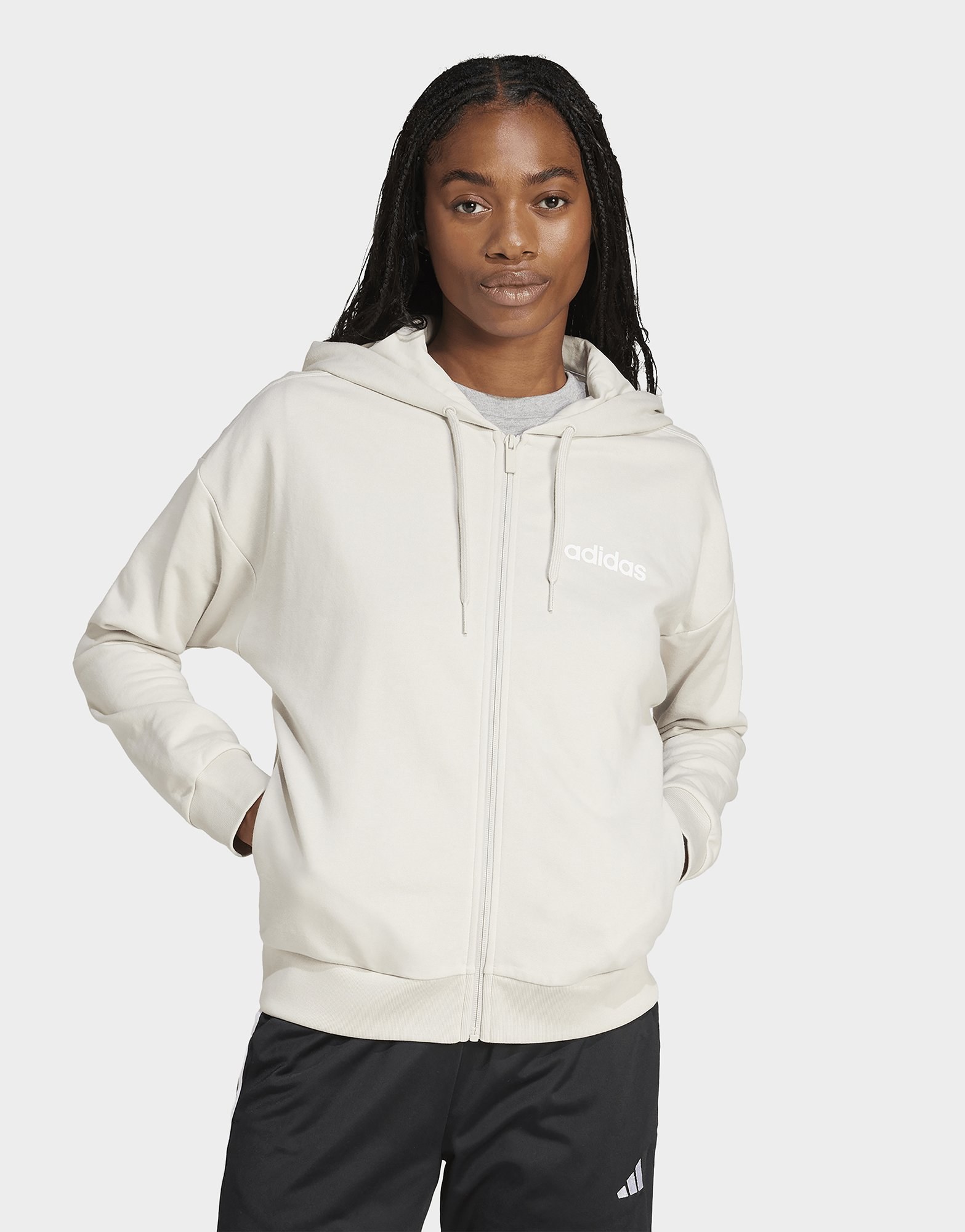 adidas Essentials Linear French Terry Kapuzenjacke