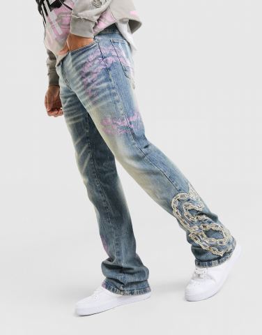 Smoke Rise Applique Straight Jeans