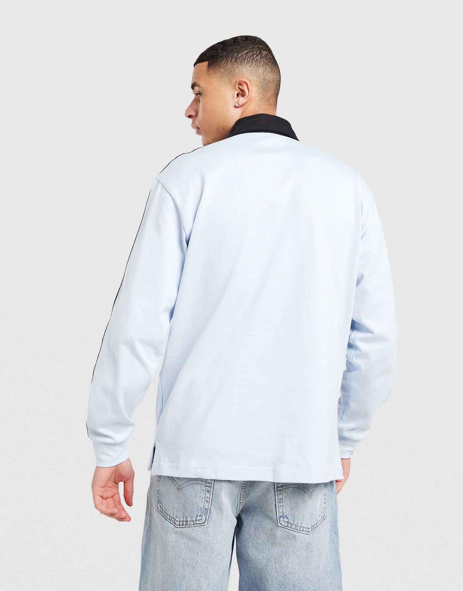 adidas Originals 3 Stripes Rugby Long Sleeve Polo Shirt