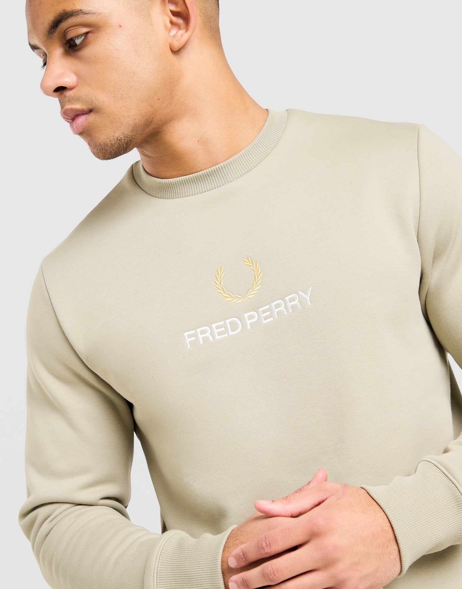 Fred Perry Stack Logo Crew Sweatshirt