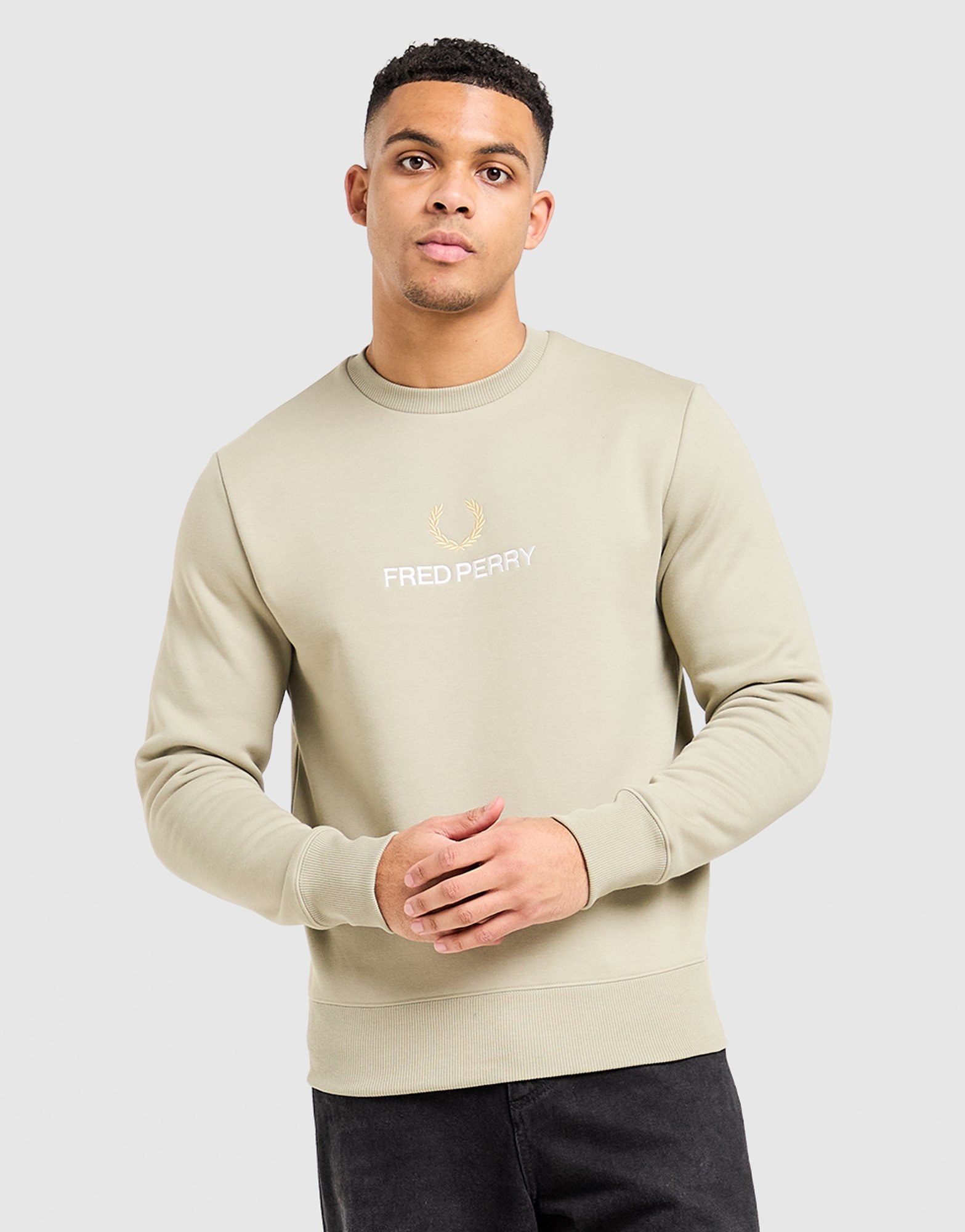 Fred Perry Stack Logo Crew Sweatshirt