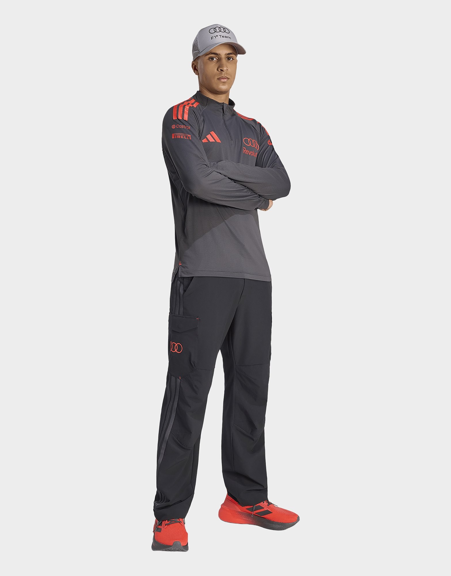 adidas AUDI REVOLUT F1 TEAM MECHANICS 1/4 REISSVERSCHLUSS-JACKE