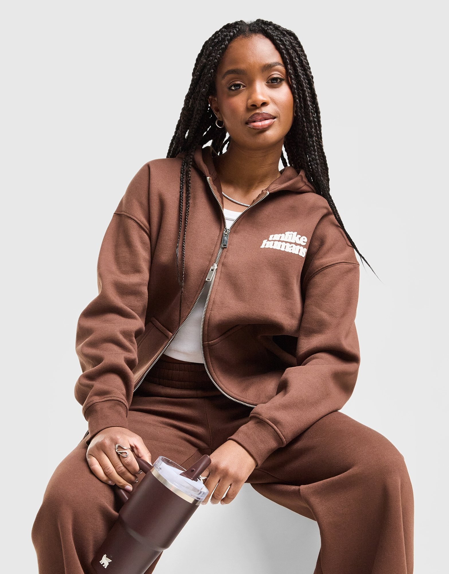 Unlike Humans Bubble Full Zip Hoodie Damen