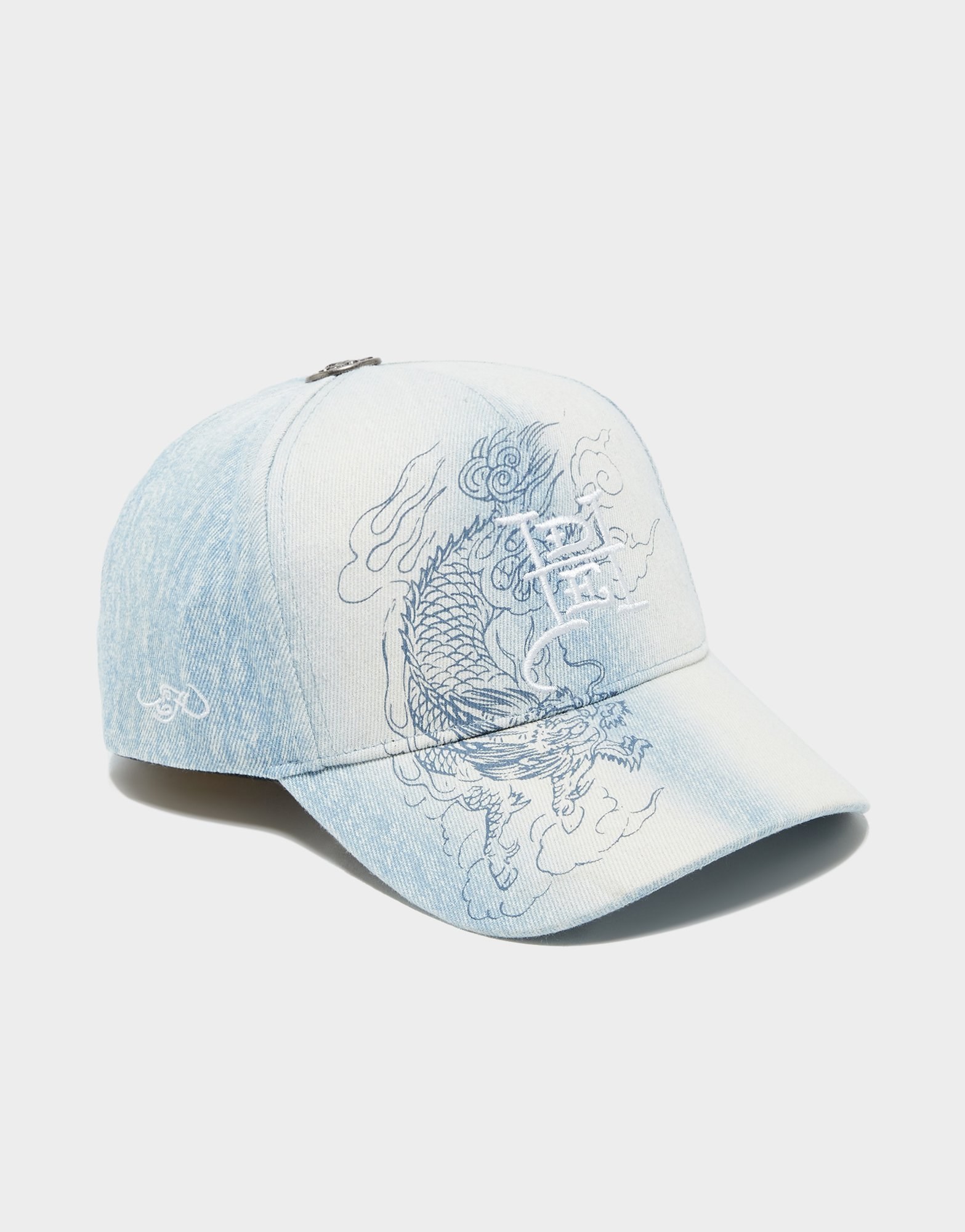 Ed Hardy Dragon Washed Denim Cap