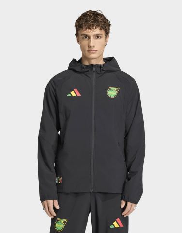 adidas Jamaica x Bob Marley Tiro Travel Windbreaker, durchgehender Reißverschluss