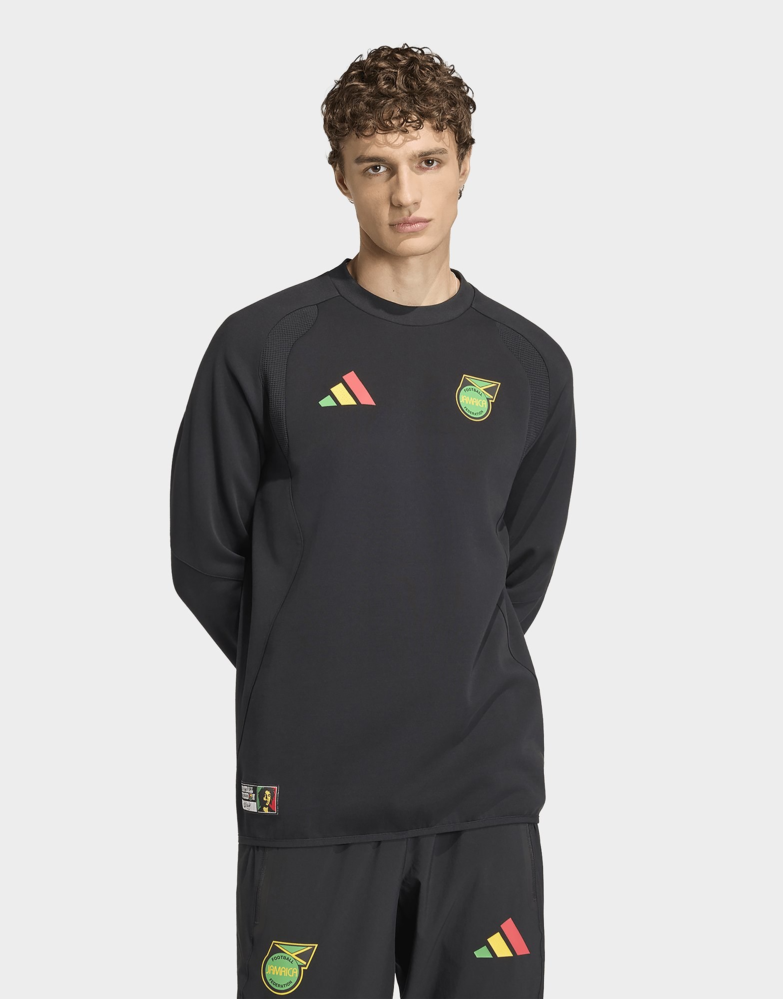adidas Jamaika x Bob Marley Tiro Tech Sweatshirt, Rundhalsausschnitt