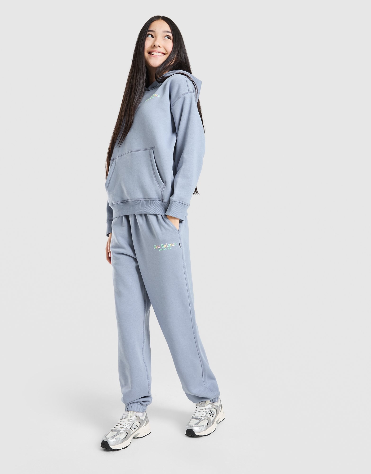 New Balance Girls' Tonal Logo Cuffed Joggers Junior