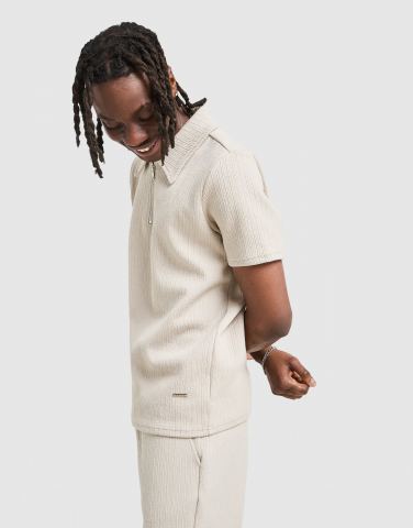 Belier Textured Zip Polo Shirt