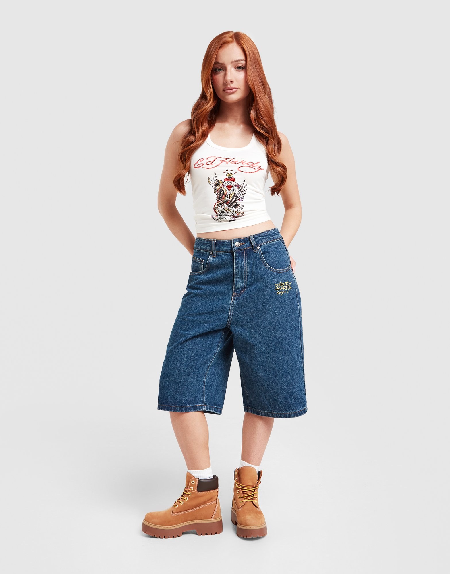 Ed Hardy Crawling Dragon Jorts